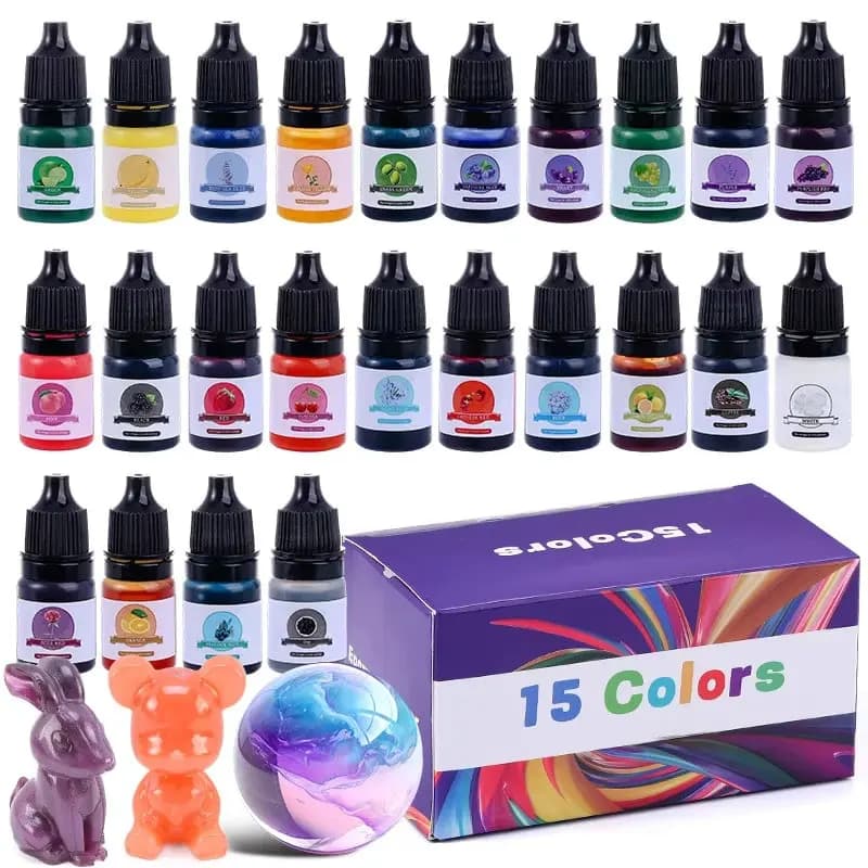 Epoxy Resin Color Pigment 24 Vivid Colors Liquid Epoxy Pigment Highly Concentrated Translucent Resin Dye for Art DIY Jewelry - 2