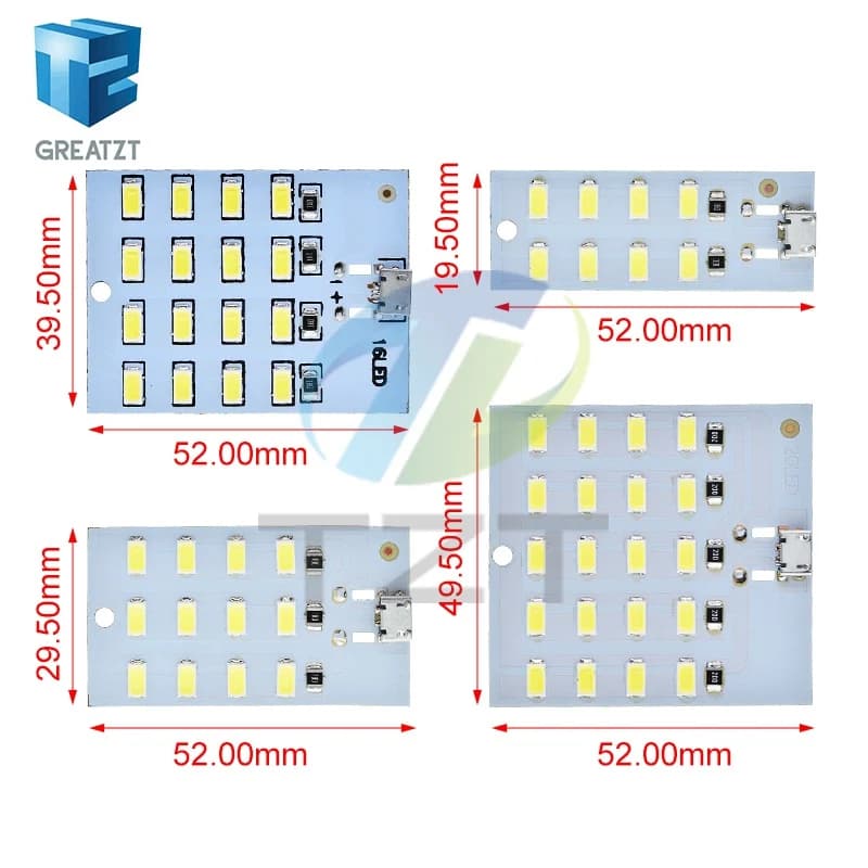 لوحة إضاءة LED عالية الجودة 5730 SMD 5V 430mA~470mA بيضاء مع منفذ USB صغير، إضاءة طوارئ، إضاءة ليلية للهاتف المحمول - 2