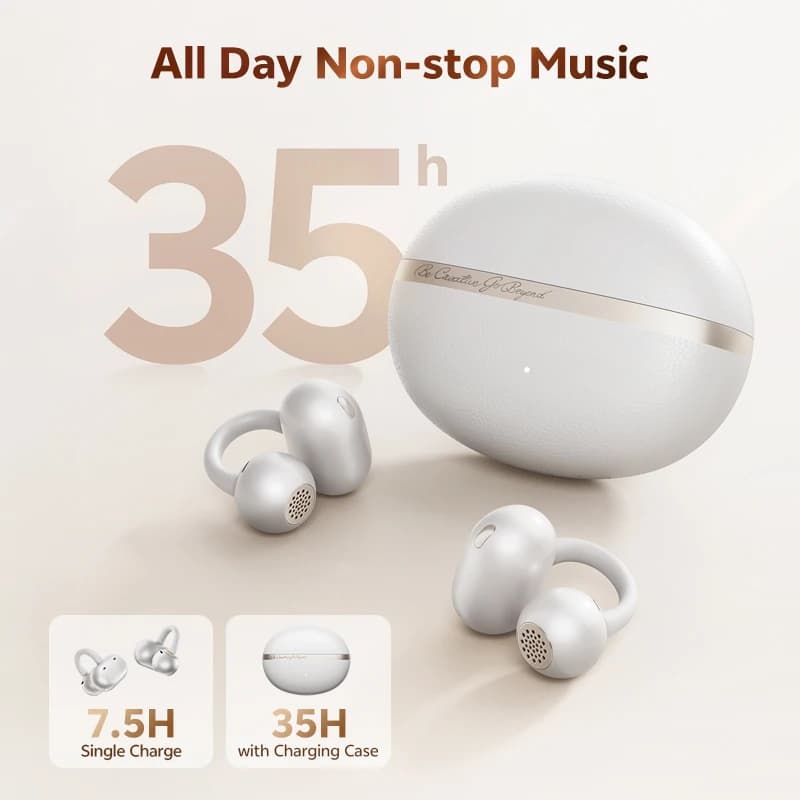 سماعات أذن كليب أون QCY Crossky C50 CT06 بلوتوث 6.0 مفتوحة الأذن بمحركات مزدوجة المغناطيس مع تعزيز الجهير 4 ميكروفونات مكالمات واضحة بتقنية الذكاء الاصطناعي 35 ساعة مقاومة للماء IPX5 - 5