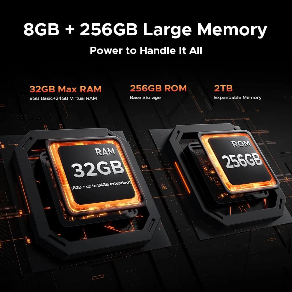 الإصدار العالمي DOOGEE Fire 5 هاتف متين للغاية 32 جيجابايت+256 جيجابايت بطارية 13000 مللي أمبير معالج Mediatek Helio G81 شاشة 6.6 بوصة كاميرا 48 ميجابكسل إضاءة تخييم - 5