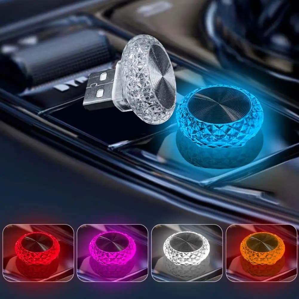 أضواء سيارة محيطة، USB محمولة، مصابيح LED صغيرة، إضاءة جو زخرفية، داخلية، سيارة، كمبيوتر، بيئة - 4