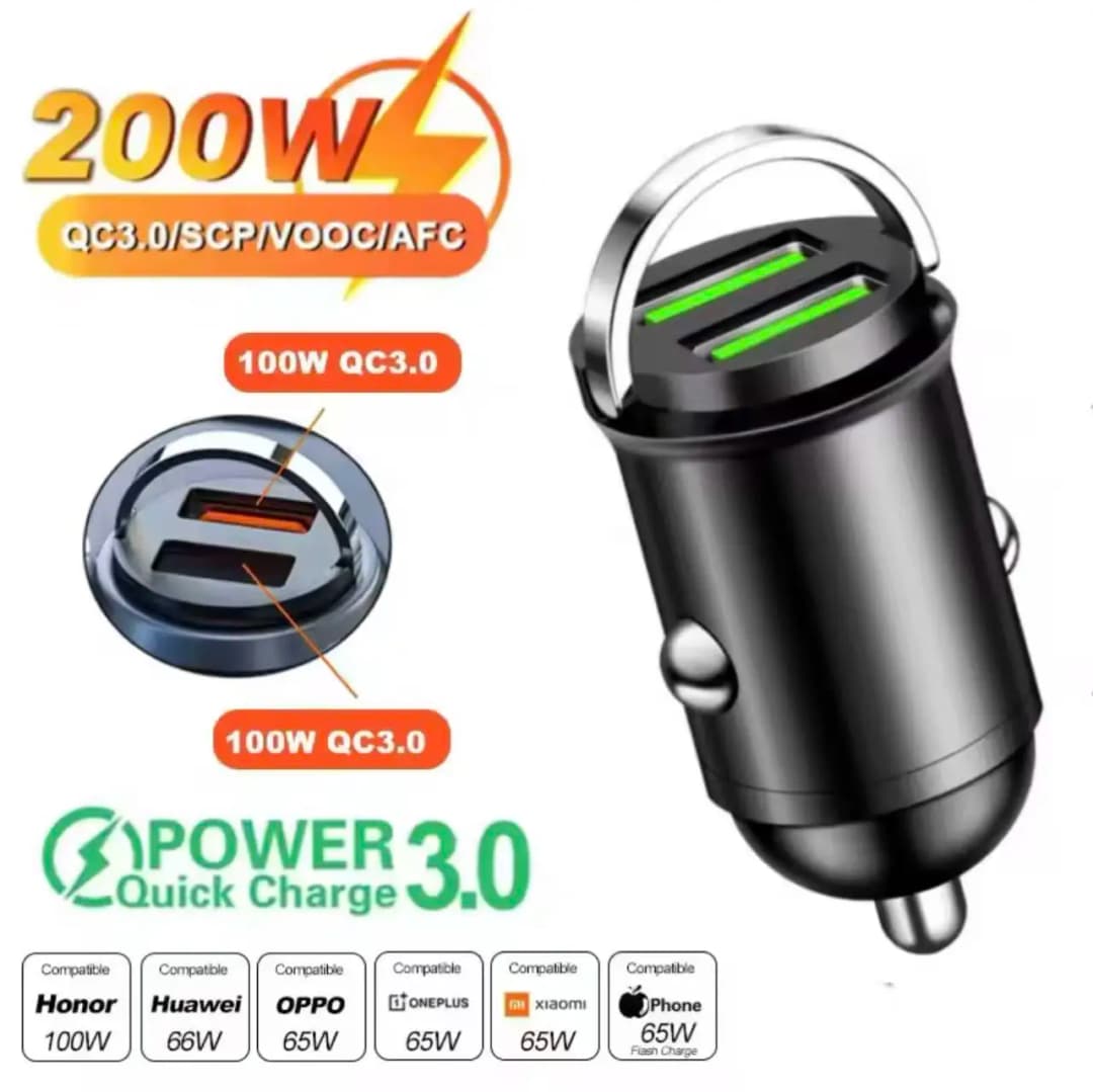 240W Car Charger Fast Charging 2 USB Ports Adapter for IPhone Samsung Xiaomi Quick Charging Chargers with Digital Display - 6