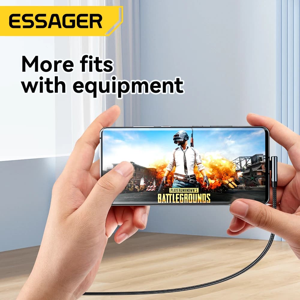 كابل إيساجير 240 واط USB Type C بزاوية 90 درجة PD شحن سريع لهواتف آيباد وماك بوك برو وشاومي وسامسونج وهواوي - 6