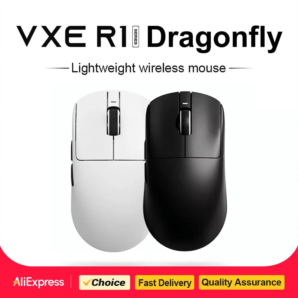 ماوس ألعاب لاسلكي ATK VXE Dragonfly R1 Pro MAX للرياضات الإلكترونية قابل لإعادة الشحن PAW3395 R1 Pro ماوس مخصص خفيف الوزن لـ CSGO