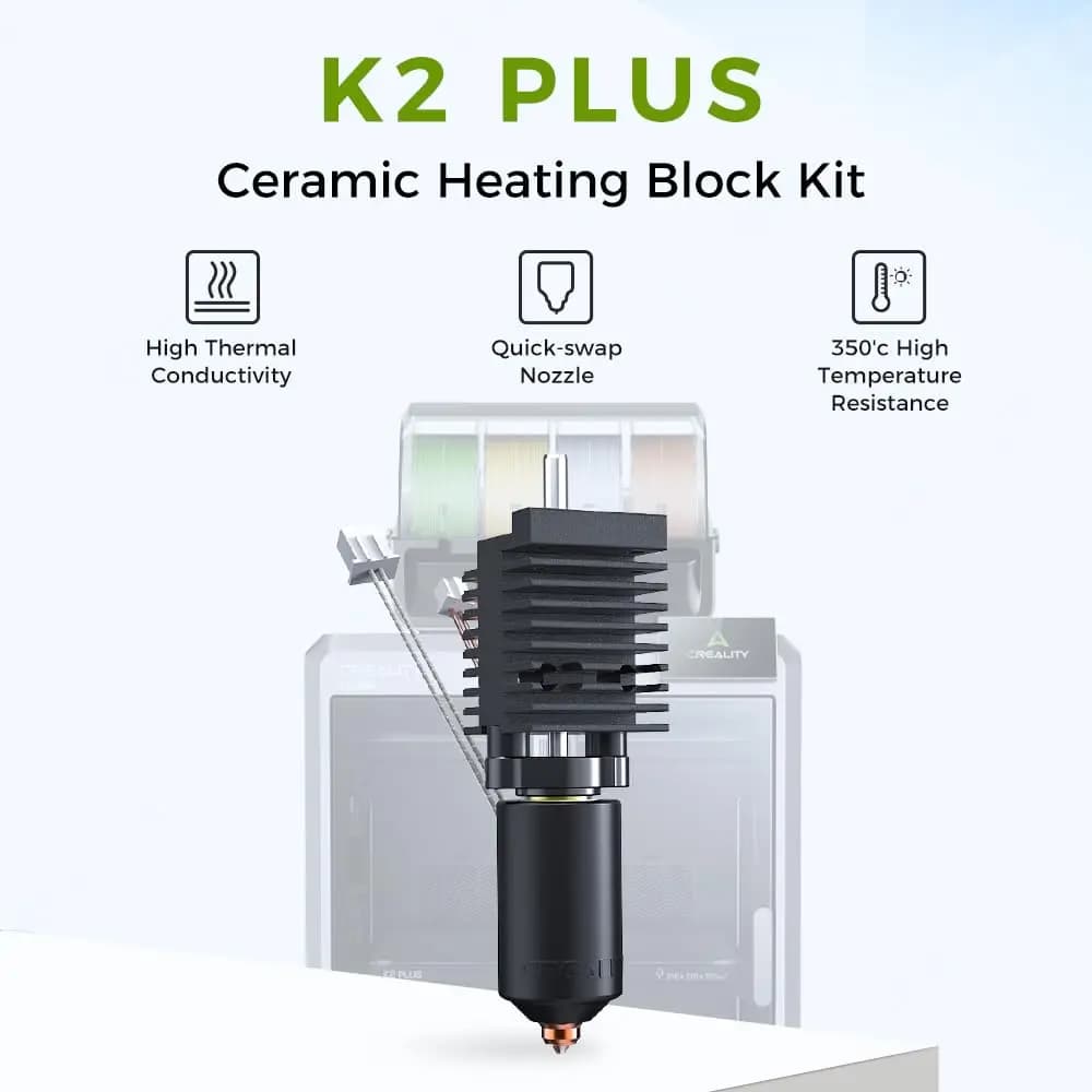 كرياليتي K2 بلس عدة كتلة تسخين خزفية فوهة استبدال سريع 350°C مقاومة لدرجات الحرارة العالية قطعة رسمية لطابعة ثلاثية الأبعاد K2P - 2