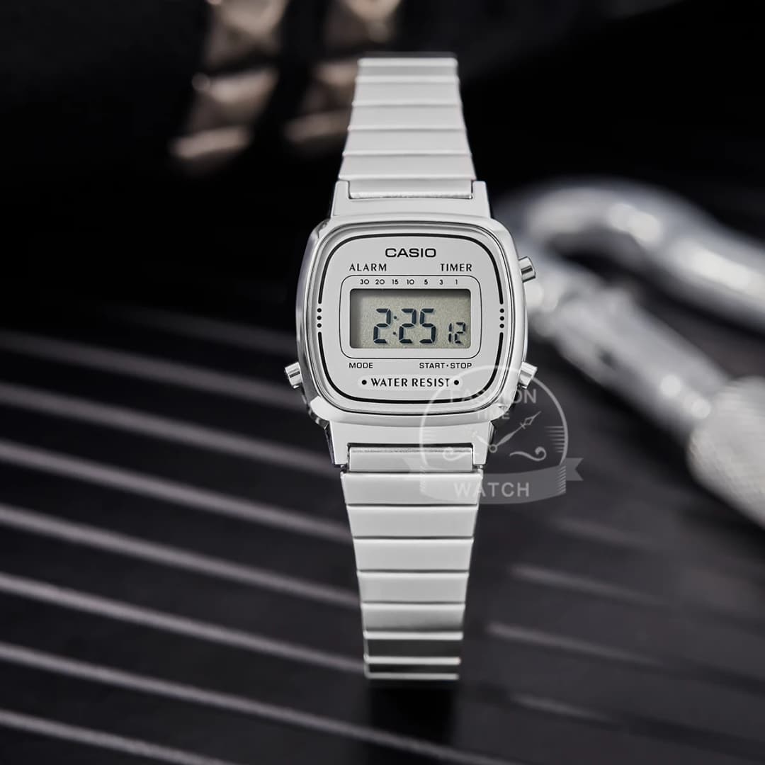 Casio watch silver women watches set brand luxury Waterproof digital Sport ladies watch relogio LA670WA-7D/1D - 3