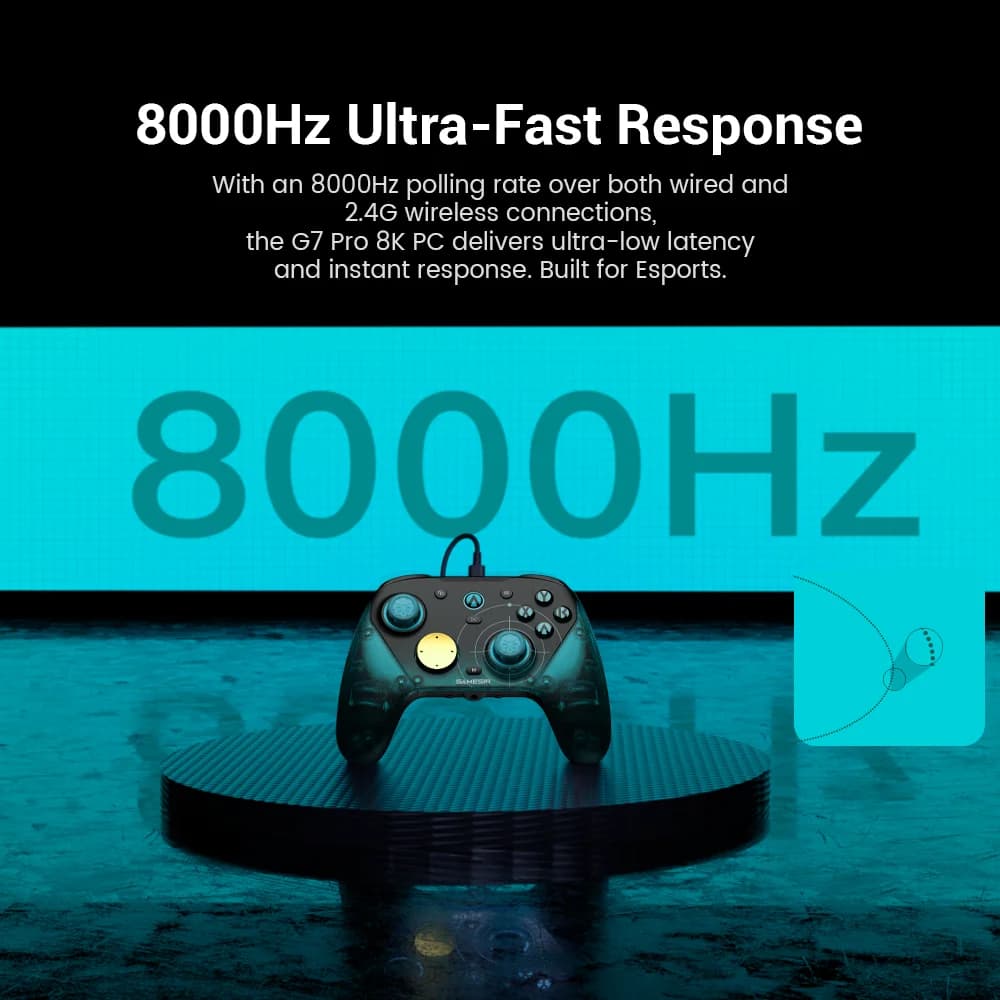 وحدة تحكم لاسلكية GameSir G7 Pro 8K إصدار Aimlabs معدل استطلاع 8000Hz ذراع تحكم، عصا تحكم TMR Gen-2 بتقنية Hall Effect - 4