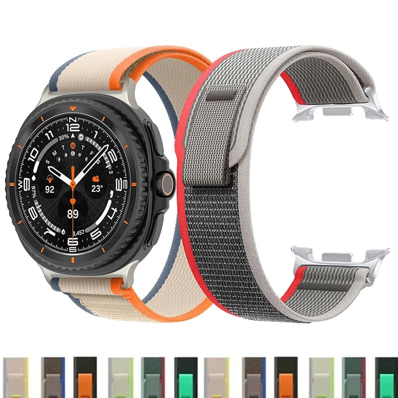 أشرطة نايلون لساعة Samsung Galaxy Watch 8/8 Classic، مقاس 40 مم و44 مم و46 مم، سوار رياضي حلقي لساعة Galaxy Watch 8