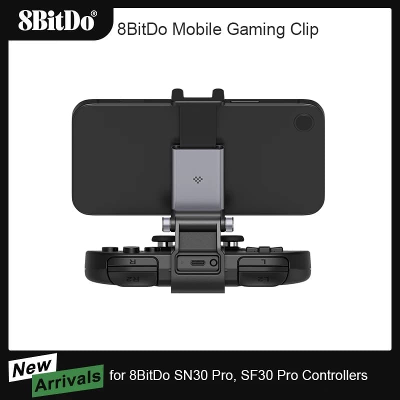 8BitDo حامل مشبك هاتف محمول قابل للتعديل لوحدة تحكم الألعاب لملحقات 8BitDo SN30 Pro SF30 Pro