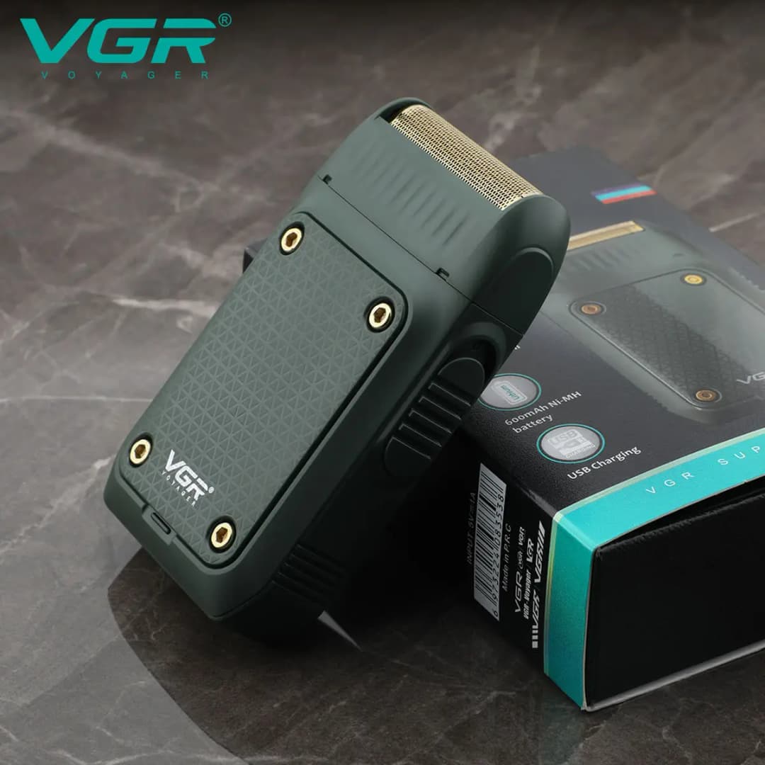 ماكينة حلاقة كهربائية VGR 353 بشفرة واحدة قابلة لإعادة الشحن للرجال ماكينة حلاقة محمولة - 4