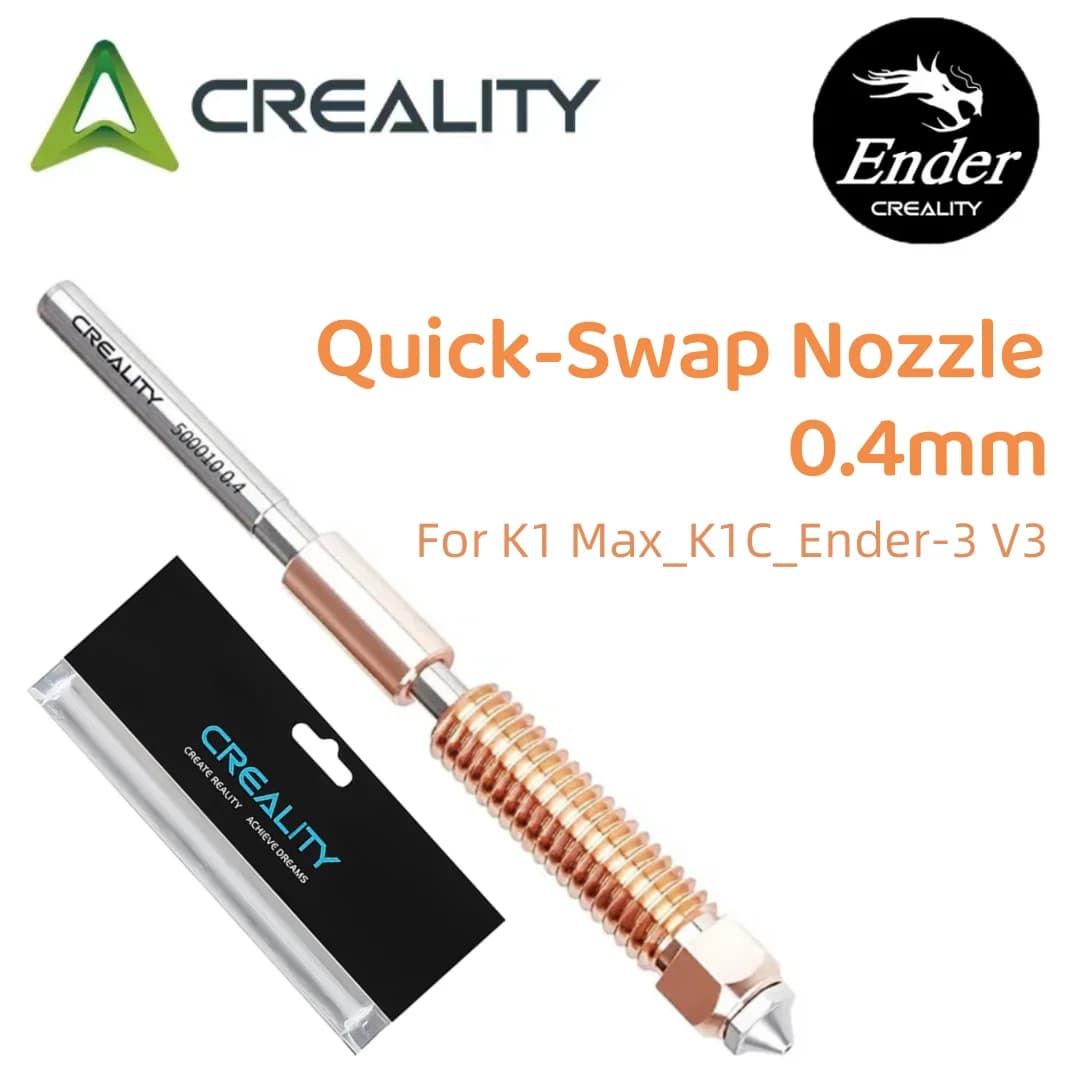 فوهة استبدال سريع من كرياليتي 0.4mm، قطعة واحدة، فولاذ مقوى، متوافقة مع K1 Max وK1C وEnder-3 V3، طباعة عالية السرعة