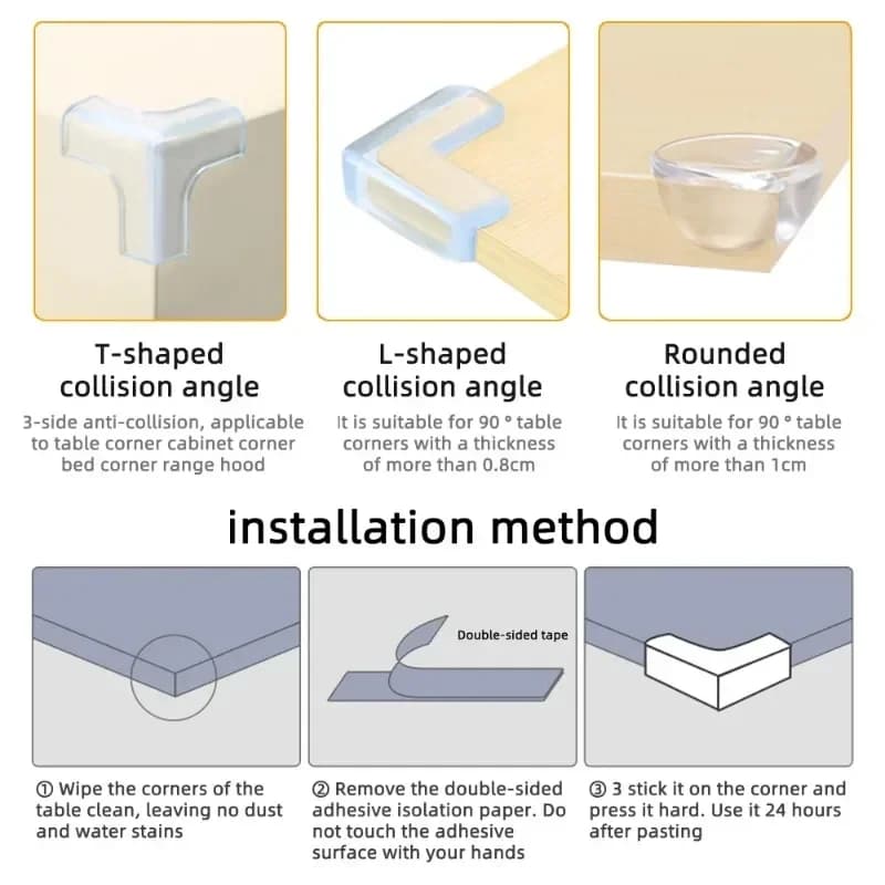 Baby Safety Silicone Kids Proofing Edge Protector Soft Transparent Children Anti Collision Table Corner Edge Protection Cover - 6