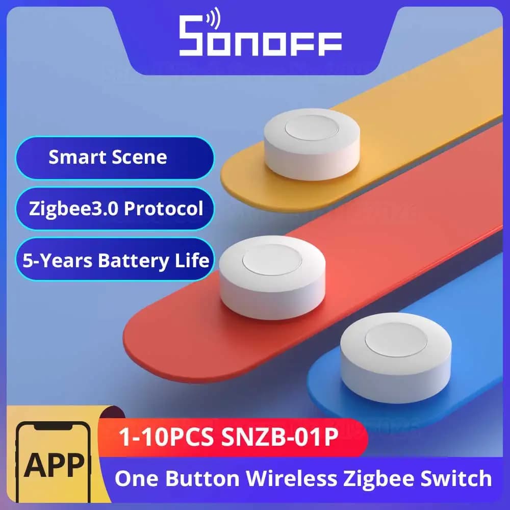 مفتاح ذكي لاسلكي SONOFF SNZB-01P زيجبي 1-10 قطع مشهد ذكي عبر eWeLink تحكم ثنائي الاتجاه مع مفتاح TX Ultimate NSPanel Pro