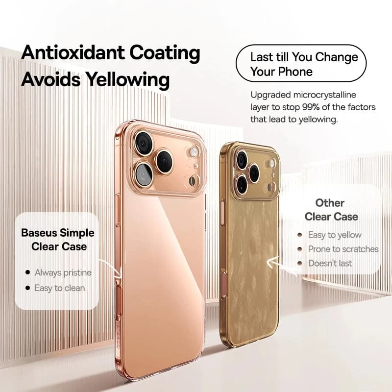 Baseus Clear TPU Case for iPhone 17 16 15 14 13 12 11 Pro Max Plus Air Soft Transparent Phone Cover Soft Thin Protective Case - 6