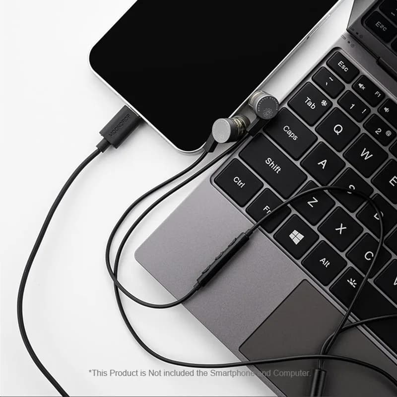 سماعات أذن MOONDROP MARIGOLD، USB-C، DSP مدمج، بطاقة صوت 32Bit/384kHz، كابل غير متماثل، ميكروفون، EQ، سماعات ألعاب موسيقية - 4