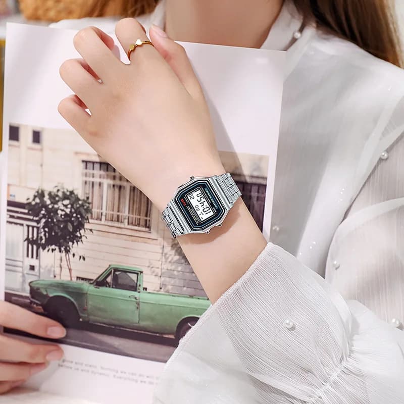 Luxury Rose Gold Women Watches Electronic Digital Display Retro Style Clock Men's Relogio Masculin Reloj Hombre homme - 3