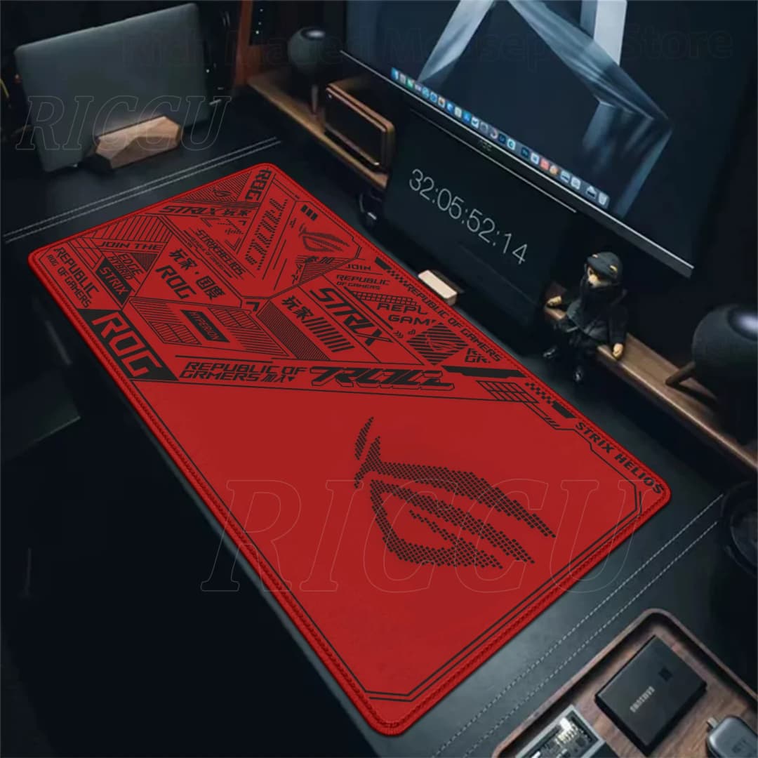 حاملة ماوس كبيرة ASUS ROG جمهورية اللاعبين غير قابلة للانزلاق بساط مطاطي لمكتب الكمبيوتر حاملة لوحة المفاتيح - 2