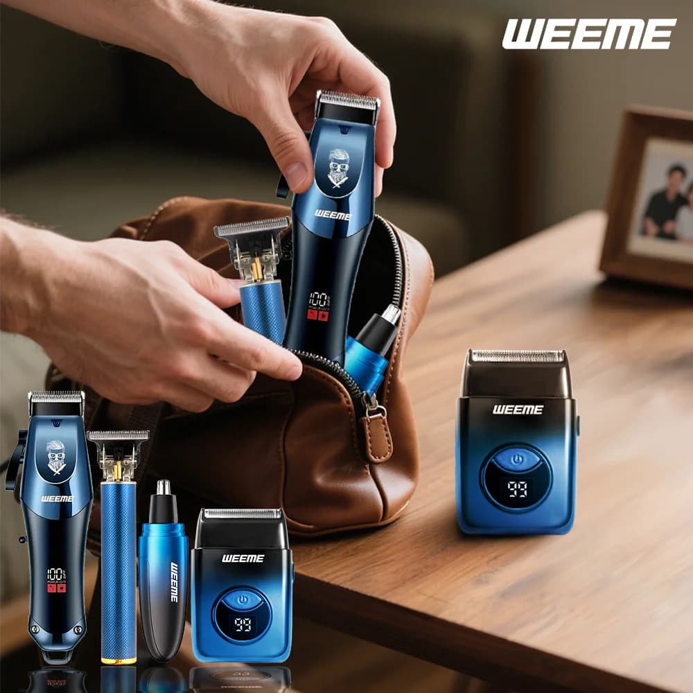WEEME 4-in-1 Electric Hair Clipper Set for Men - Rechargeable Cordless Hair Trimmer Shaver Kit with Nose Ear Grooming Tools - 2