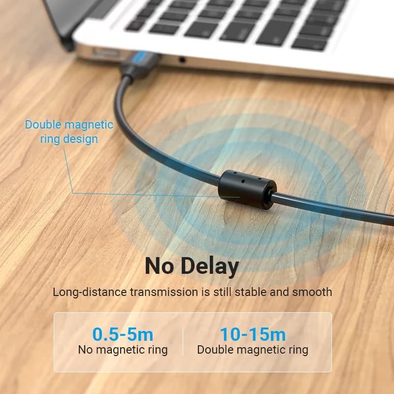 كابل طابعة USB من Vention، USB 3.0 و2.0 من نوع A ذكر إلى B ذكر لطابعات كانون وإبسون وإتش بي وزيجيانج - 5