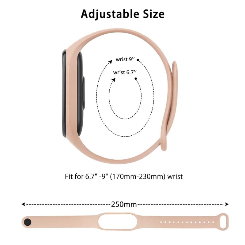 Sport Watchband for Xiaomi Mi Band 7 bracelet wrist Miband 5 6 NFC Replacement pulsera Silicone correa mi band 8 7 6 3 4 5 strap - 6