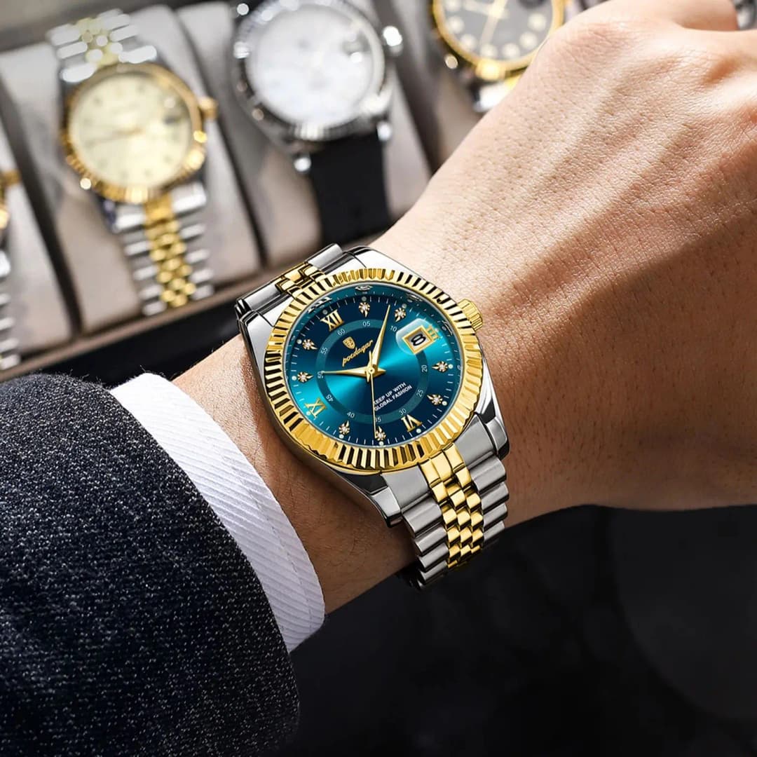 POEDAGAR Top Luxury Men's Watches Stainless Steel Date Quartz Man Clock Waterproof Luminous Business Fashion Watch For Men Reloj - 5