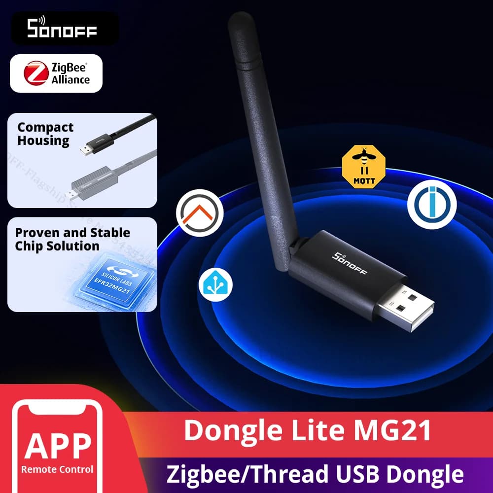 سونوف Dongle Lite MG21 محول زيجبي/ثرد USB Dongle-LMG21 شريحة EFR32MG21 توافق واسع مع المنصات يعمل مع Zigbee2MQTT OpenHAB