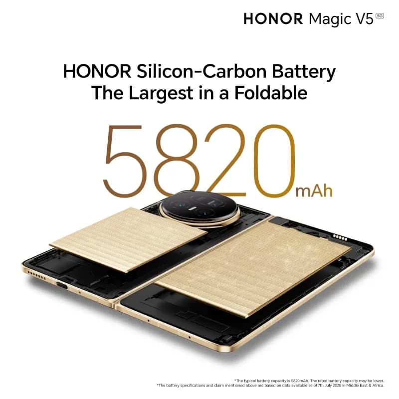 هونر ماجيك V5 16 جيجابايت+512 جيجابايت نسخة عالمية هاتف ذكي 5G بشاشة قابلة للطي OLED بمعدل تحديث 120 هرتز ومعالج سنابدراجون 8 إيليت وبطارية 5820 مللي أمبير وشحن فائق السرعة 66 واط وNFC - 5