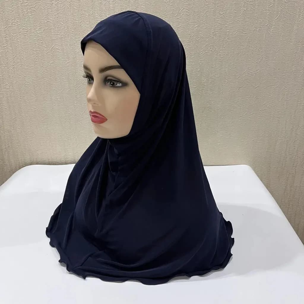حجاب إسلامي للأطفال بنات من 7 إلى 12 سنة وشاح إسلامي شالات قماش ناعم مطاطي حجاب بنات ماليزيا بالجملة - 4