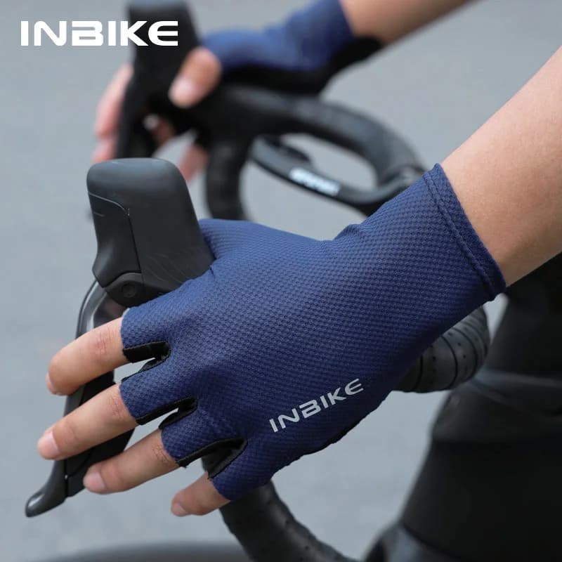قفازات دراجات INBIKE نصف إصبع، صيفية، للرجال والنساء، امتصاص الصدمات، قفازات دراجات جبلية رياضية، إكسسوارات دراجات