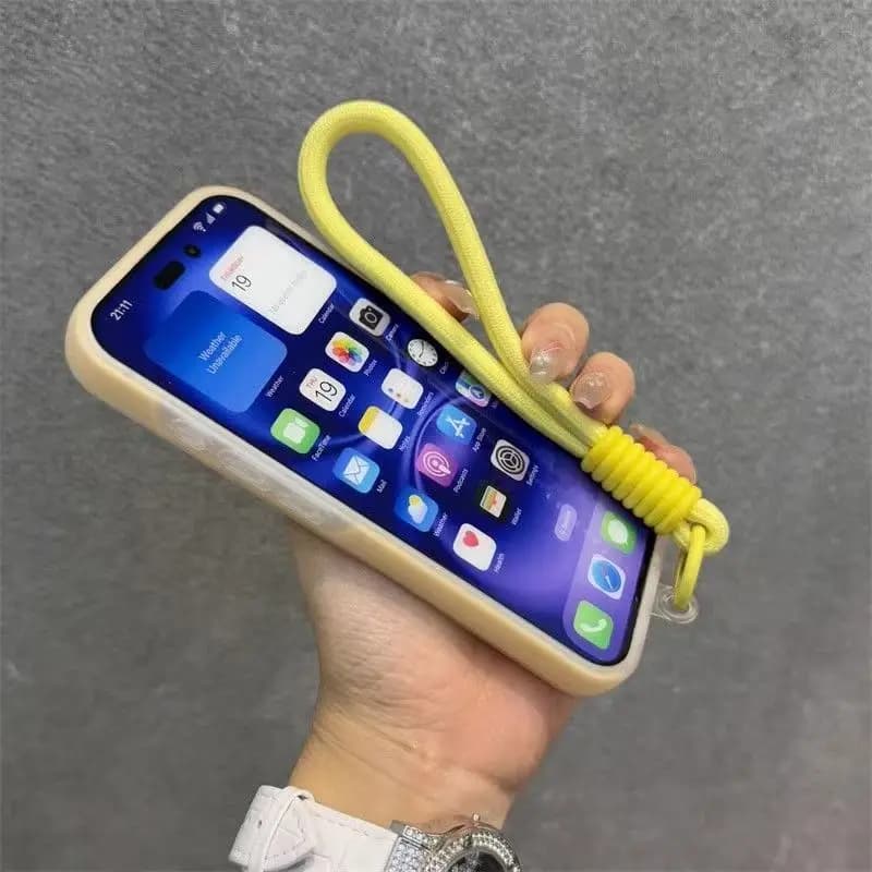 for Magsafe Candy Contrast Lanyard Magneti Case for iPhone 17 16 15 Pro Max 14 Plus 11 12 13 17 Air Hand Wrist Strap Matte Cover - 5