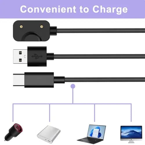50 سنتيمتر لسامسونج غالاكسي صالح 3 شاحن ساعة محول USB/USB C كابل شحن الحبل المغناطيسي لسامسونج غالاكسي صالح 3 - 4