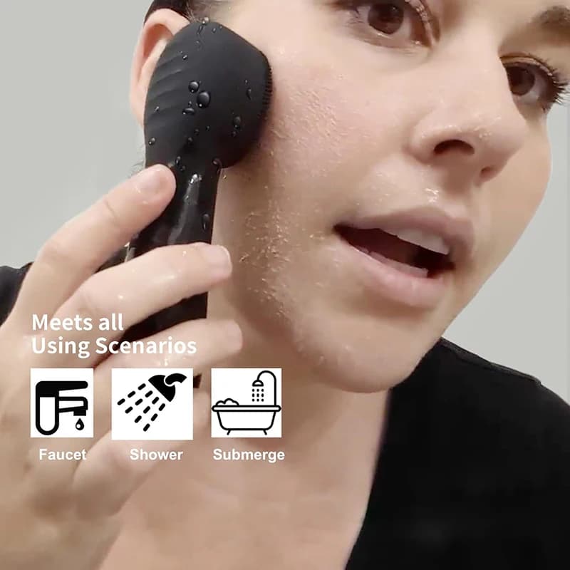 Facial and Nasal Blackhead Cleaner, Silicone Facial Cleansing Brush, Facial Vibration Massage, USB Charging Facial Brush - 2