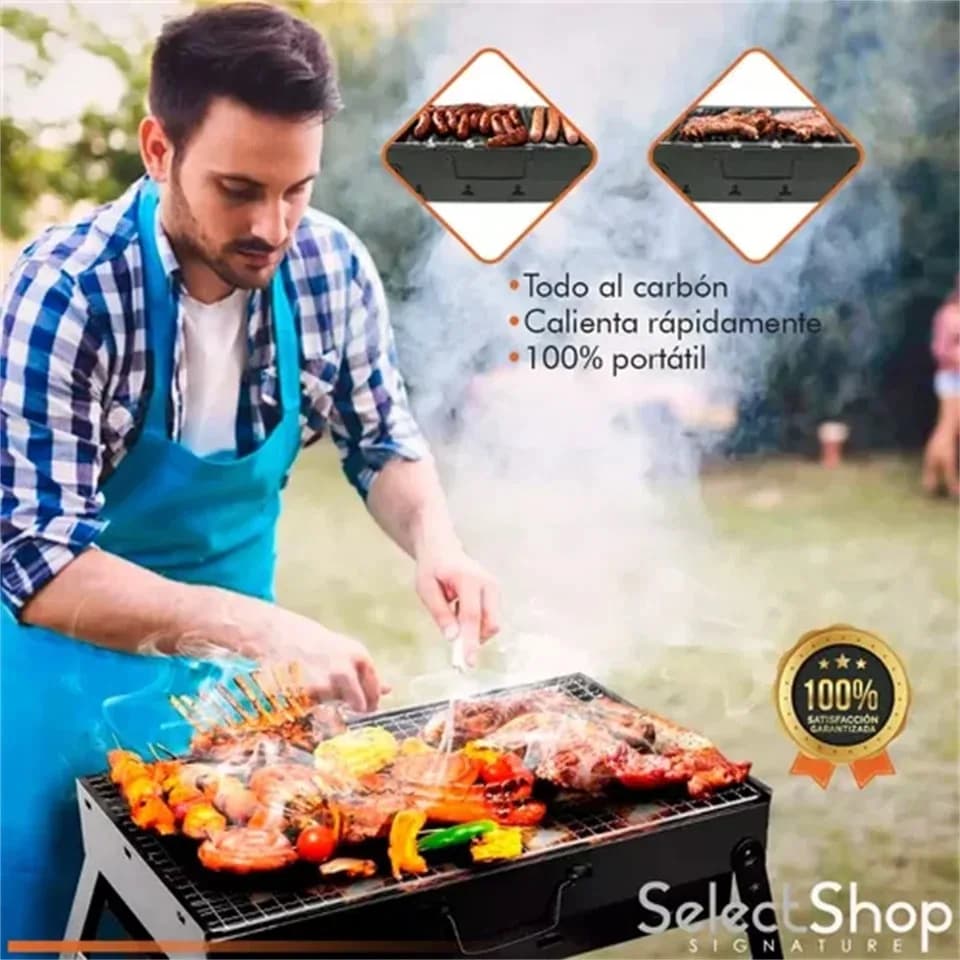 Portable BBQ Charcoal Grill Stainless Steel Small Mini BBQ Tool Kit Outdoor Cooking Camping Picnic Beach Portable BBQ - 3