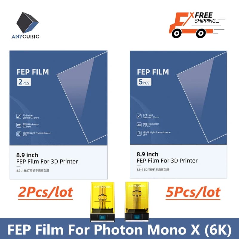 أجزاء طابعة ANYCUBIC ثلاثية الأبعاد فيلم FEP سمك 0.15 مم لمجموعة Photon Mono X / Mono X 6K / M3 Plus / Mono X2/Mono X 6Ks