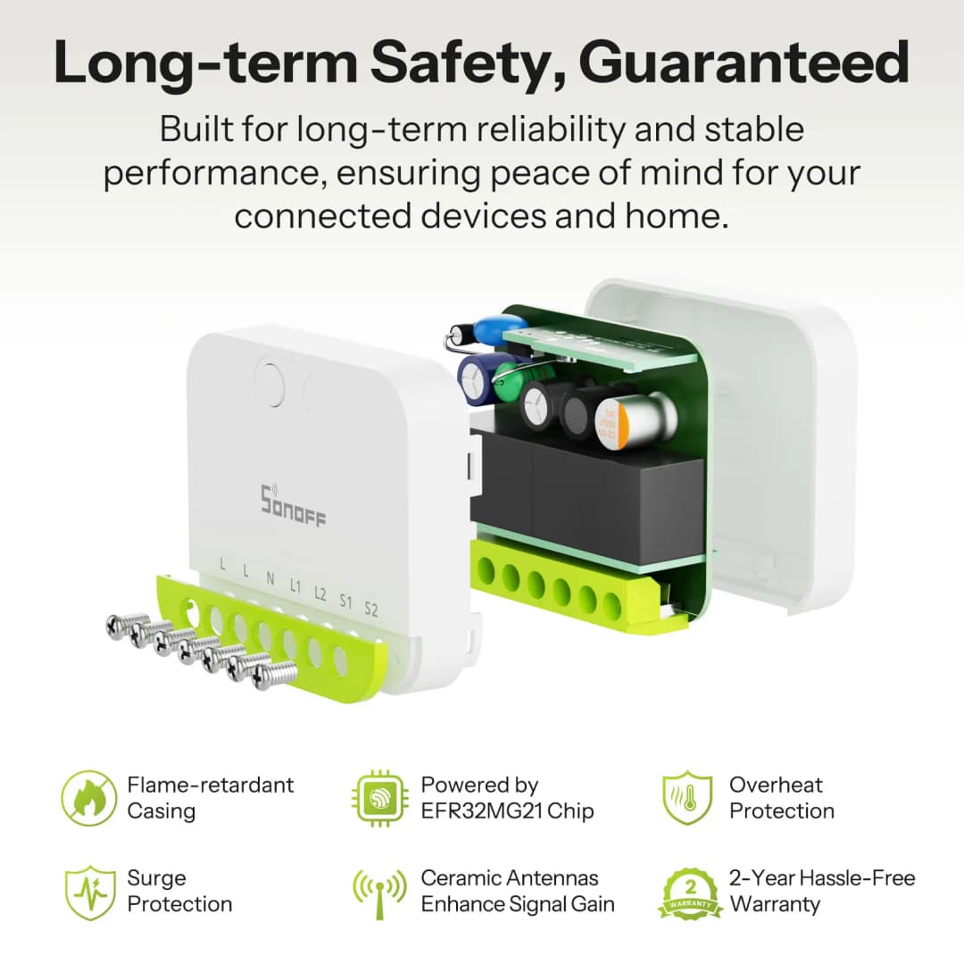 SONOFF MINI DUO 2-Gang Zigbee Smart Switch MINI-ZB2GS Small & Safe Dual-Load Control Supports External Switch Require zigbee hub - 3