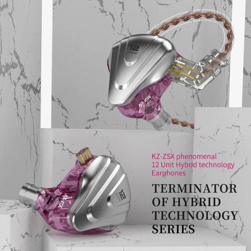 KZ ZSX Terminator Metal Headset 5BA+1DD Hybrid 12 drivers HIFI Bass Earbuds In-Ear Monitor Noise Cancelling Earphones - 4