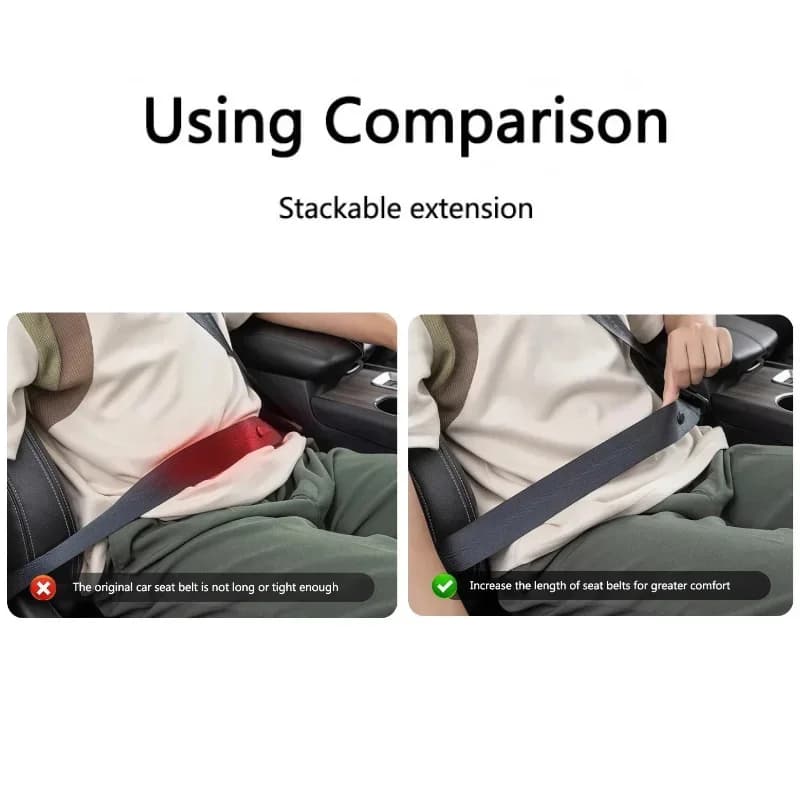 1/2 قطعة تمديد مشبك حزام أمان السيارة من السبائك قفل مشبك حزام الأمان محول ممدد حزام الأمان ملحقات مقعد سيارة الأطفال - 5