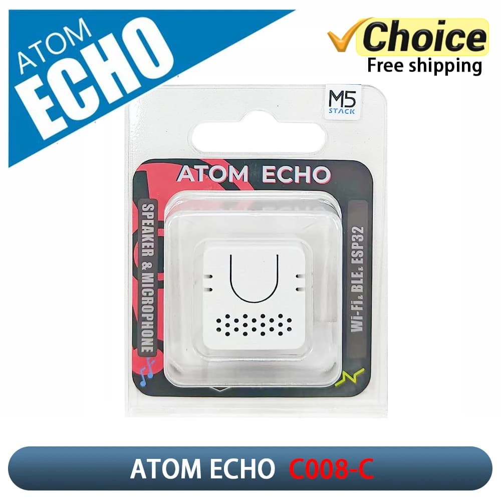 سماعة ذكية صغيرة M5Stack ATOM Echo قابلة للبرمجة وحدة تحكم صوتي ESP32 مع BLE/Wi-Fi لمشاريع IoT النموذجية وDIY