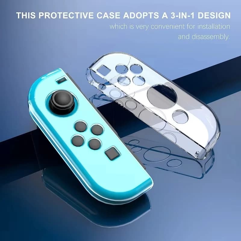 حافظة حماية 3 في 1 لجهاز Nintendo Switch غطاء TPU شفاف قابل للفصل حامي قابل للتوصيل بملحقات Switch - 6