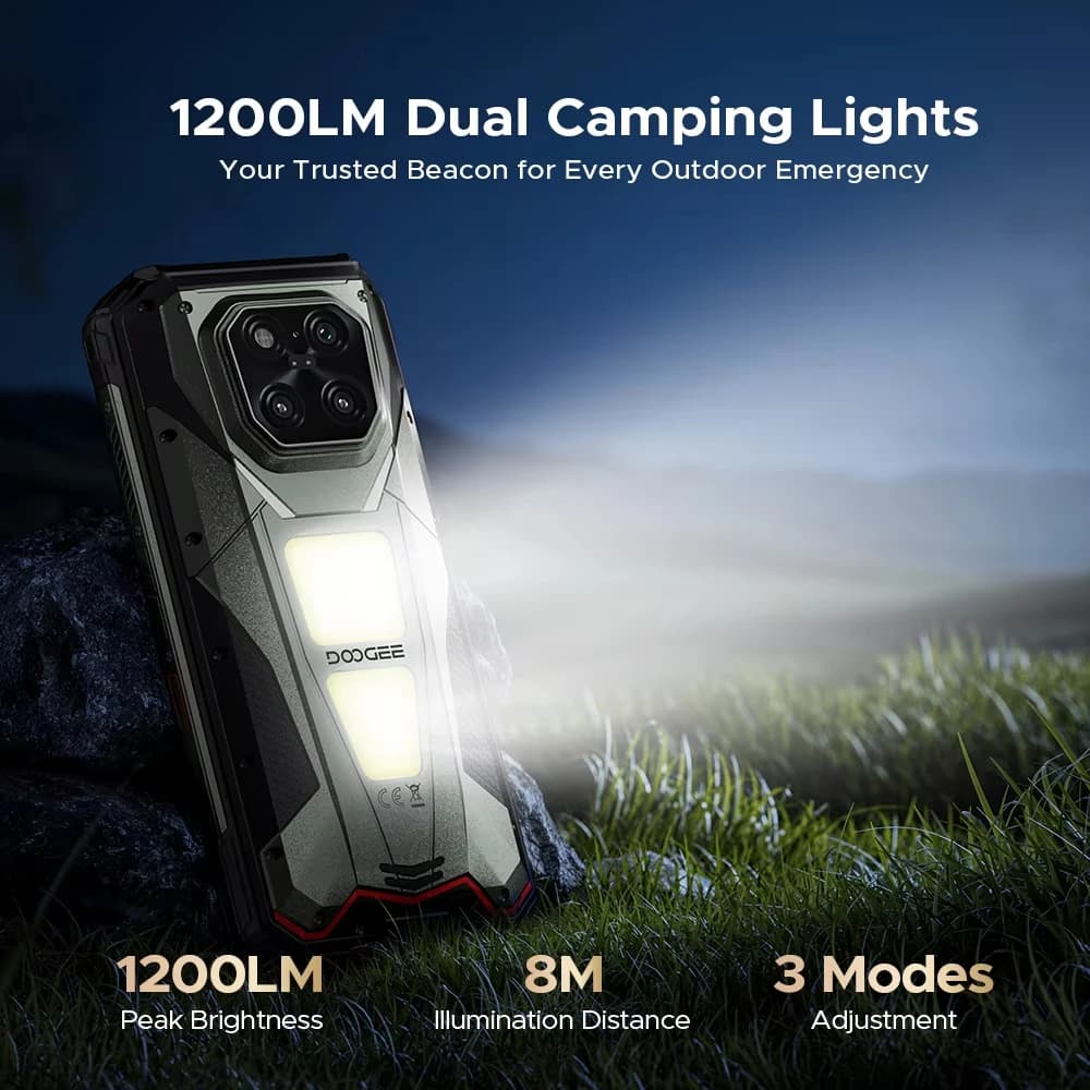 هاتف DOOGEE V Max Play القوي مع جهاز عرض - ذاكرة 16 جيجابايت + 512 جيجابايت، بطارية 20500 مللي أمبير، كاميرا 200 ميجابكسل، شاشة 6.78 بوصة، إضاءة تخييم مزدوجة، أندرويد 15، NFC - 4