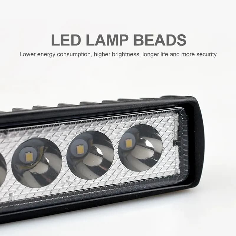 إضاءة عمل سيارة LED 6 مصابيح كشاف عالي السطوع عالمي للطرق الوعرة شاحنات سيارات مصابيح ضباب قيادة DRL مصباح قيادة 12 فولت - 2