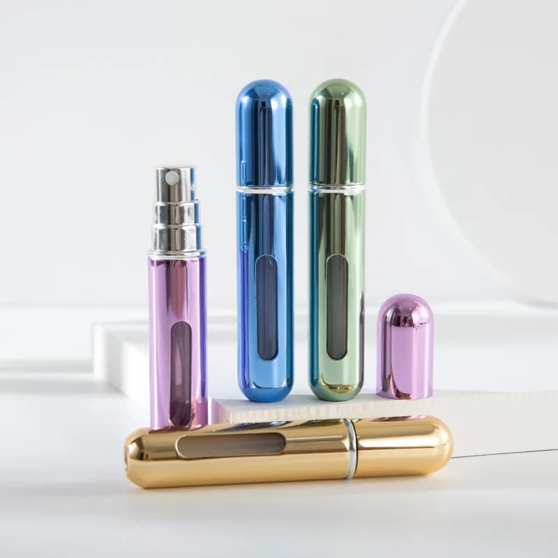5ml /10ml Mini Portable Bottom-Filling Pump Perfume Bottle Sample Perfume Refillable Spray Bottle Empty Cosmetic Containers Set - 6