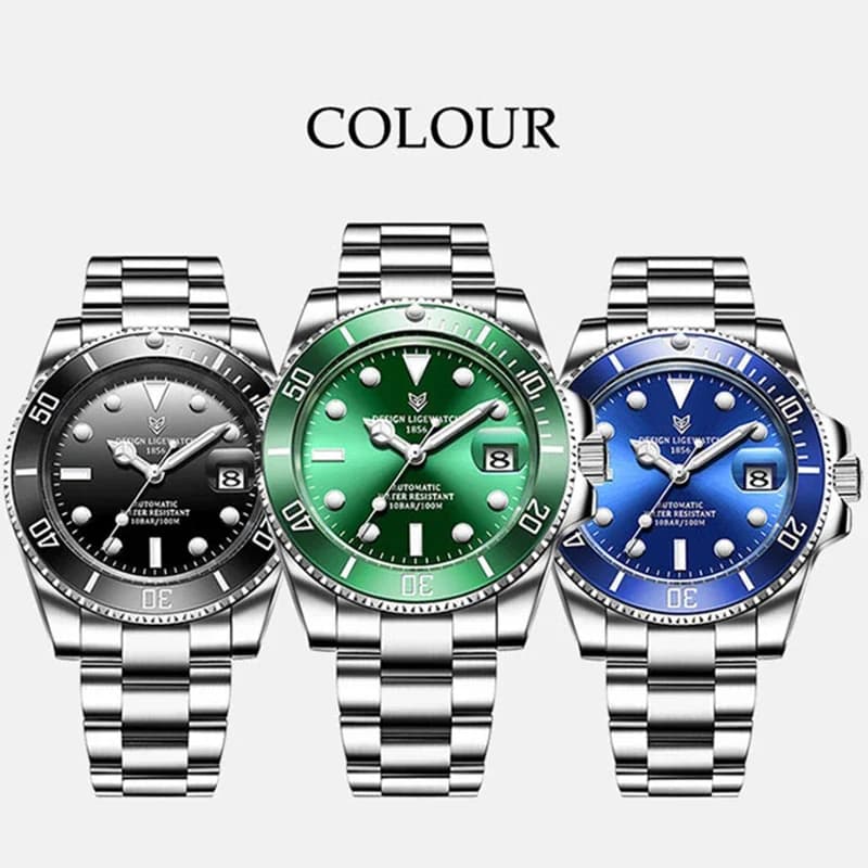 LIGE Top Brand Luxury Automatic Watch for Men Fashion Waterproof Sport Men's Mechanical WristWatches Casual Automatic Date Watch - 6
