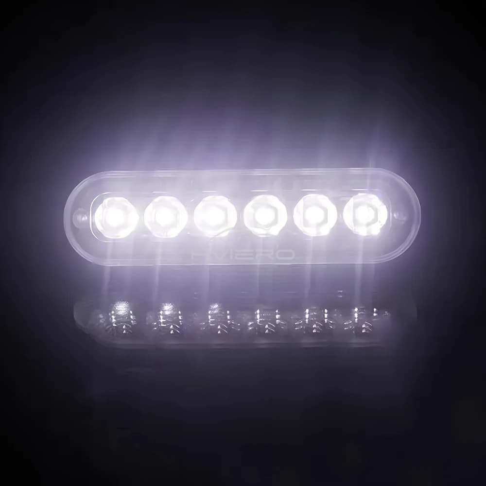 1X Truck 12V-24V LED Warning Strobe Grille Flashing Lamp Bar Side Car Beacon Red Yellow White Turn Signal Parking Drl Fog Light - 3