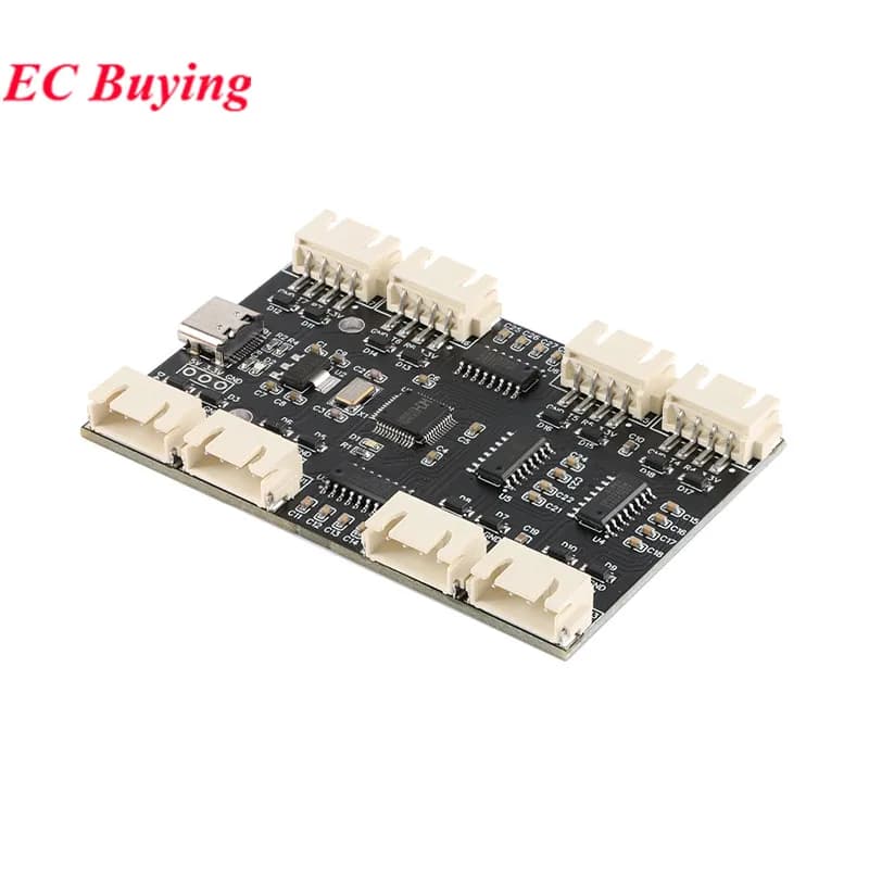 وحدة منفذ تسلسلي RS232 إلى 8 قنوات، لوحة توسيع UART متعددة الاتجاهات، نوع C إلى 8 مركز TTL - 3