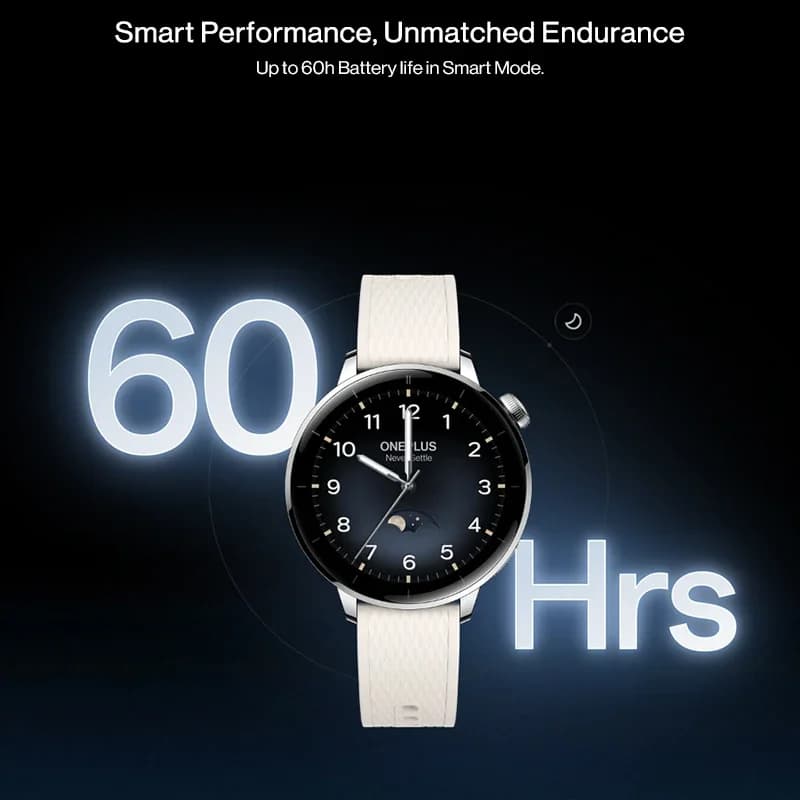 ساعة OnePlus Watch 3 الجديدة مقاس 43 ملم، إصدار عالمي، ساعة ذكية بشاشة AMOLED مقاس 1.32 بوصة، عمر بطارية يصل إلى 60 ساعة، نظام Wear OS من Google، GPS، NFC - 5