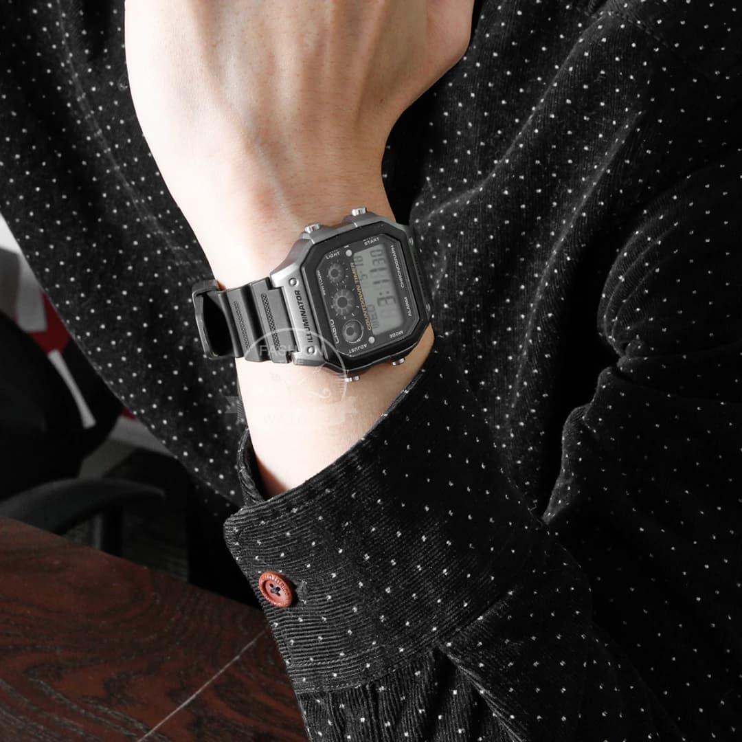 Casio for men  Multi-Function Electronic Watch Water Resistant Resin Strap AE-1300WH-8A - 6