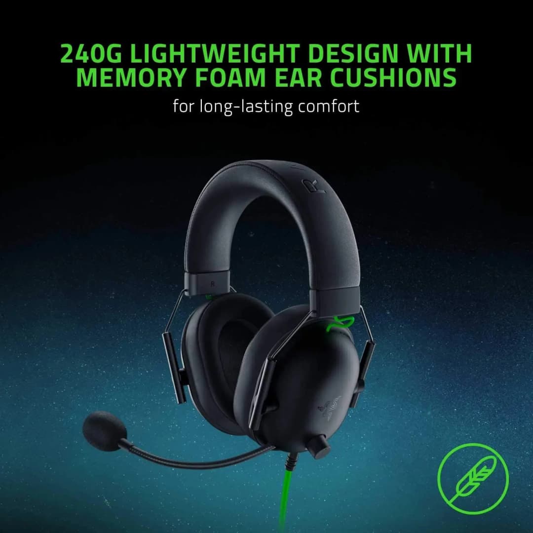 سماعات رأس Razer BlackShark V2 X سلكية جديدة للألعاب إلغاء ضوضاء سلبي متقدم صوت محيطي 7.1 ميكروفون هايبر كلير - 5
