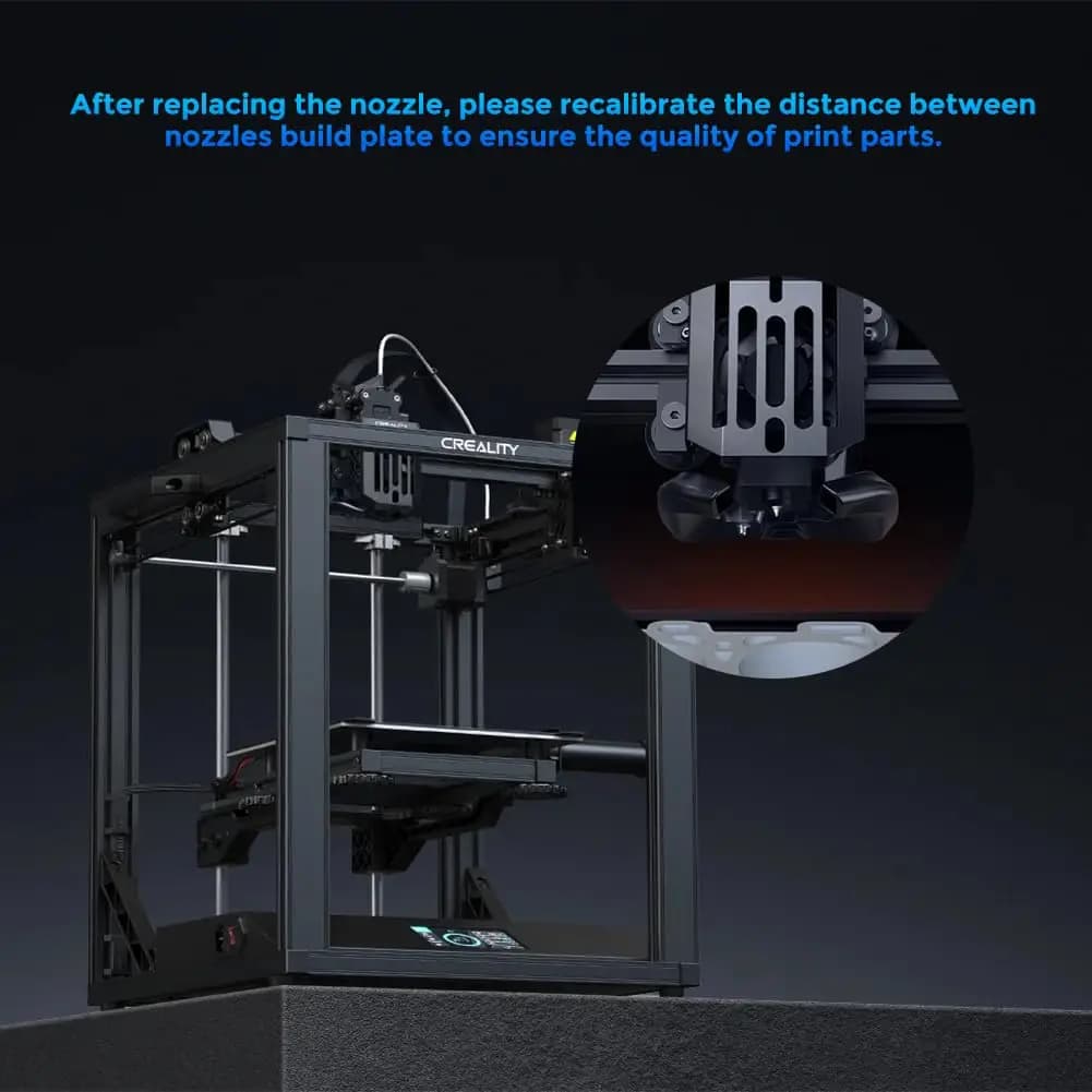 فوهات Ender 3 V3 SE الرسمية من Creality، 0.4mm، 5 قطع، فوهات نحاسية عالية السرعة M6، فوهة رأس طرد لـ Ender 5 S1/Ender 7 ثلاثية الأبعاد - 5