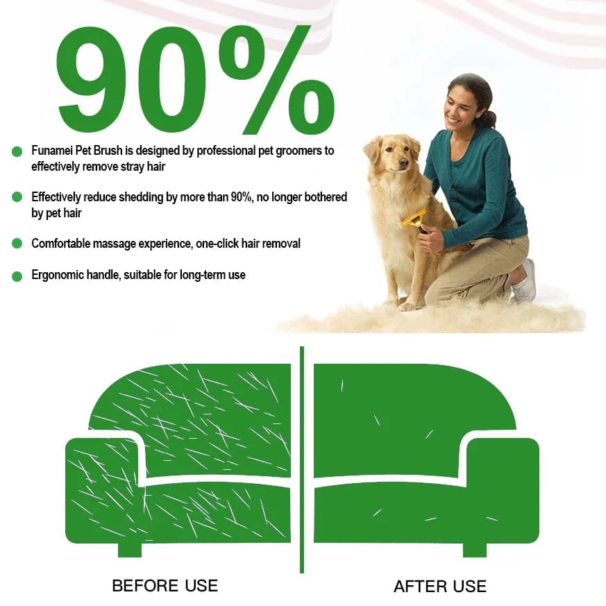 Long Hair Cat Brush Pets Deshedding Tool for Dogs Cats , Short Cat Comb Dog Hair Removal Brush Pet Grooming Fur Dematting Brush - 4